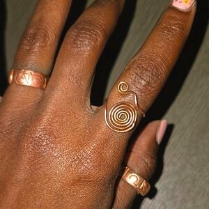 Elegant Spiral Pure Copper Ring